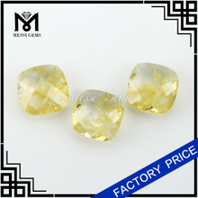 Piedra preciosa de cristal de cuarzo rutilado de oro de talla cojín de 6 x 6 mm