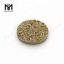 Piedra de cabujón druzy natural ovalada al por mayor Druzy de oro de 24 quilates
