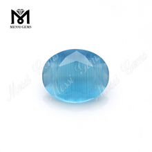 Piedra de cristal azul ojo de gato de cristal redondo de Wuzhou