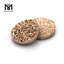 Piedra druzy natural redonda de oro rosa de 12 mm