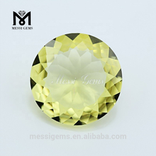 Piedra de cristal de citrino de limón de forma redonda suelta al por mayor
