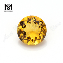 Precio de piedra citrina de cuarzo hidrotermal redonda de piedras preciosas sueltas de 10 mm
