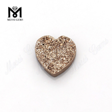 formas de corazón pulir piedras de ágata drusa drusa de oro rosa