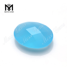piedras de cristal decorativas en forma de cojín azul ópalo