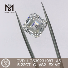 5.22ct COMO CORTE diamante de laboratorio suelto barato G VS2precio de fábrica de diamantes cultivados en laboratorio de la más alta calidad