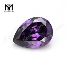 Tamaño grande forma de pera 15x20mm amatista zirconia cúbica sintética precio
