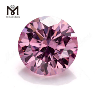 Certificado GRA Calidad superior 1 quilate Precio al por mayor Piedra preciosa de forma redonda de moisonita rosa para joyería