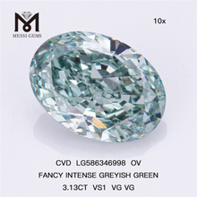 3ct Oval Fancy Verde Diamante OV FANCY INTENSO VERDE GRISICO CVD LG586346998 