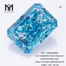 3.68CT VS1 VG VG RECATNGULAR AZUL DE LUJO 3ct Diamante cultivado en laboratorio azul CVD LG586346988