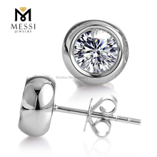 Pendientes de diamantes de oro de 18 quilates personalizados de moda de 2 ct
