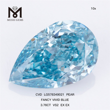 3.76CT VS2 EX EX PEAR FANCY VIVID BLUE CVD Diamantes a la venta LG578349021