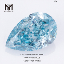 4.21CT VS1 VG EX PEAR Diamante azul intenso elegante CVD LG578349020