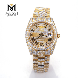 Relojes de moissanita automáticos de acero inoxidable con diamantes de moissanita VVS hechos a mano reales a la venta