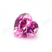 Piedra de zirconia cúbica rosa con forma de corazón cortada a máquina de fábrica suelta