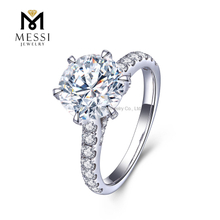 14K 18K Prong Setting Moissanite anillo de diamantes Anillo de oro blanco para mujer