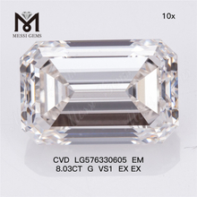 8.03CT EM G VS1 EX EX laboratorio diamantes sintéticos CVD LG576330605 