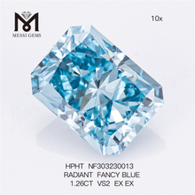 1.26CT VS2 RADIANT FANCY BLUE diamante cultivado en laboratorio al por mayor HPHT NF303230013 