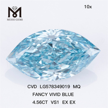 4.56CT VS1 EX EX CVD MQ FANCY VIVID Diamante de laboratorio azul LG578349019