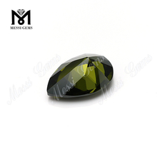 Corte pera 8x12mm Circonita verde oliva de primera calidad en piedras preciosas sueltas
