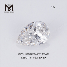 1.88ct F VS2 2 quilates diamante artificial PEAR diamantes sintéticos chinos