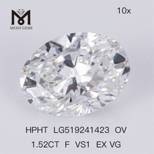 Diamantes de laboratorio F VS1 EX VG OV HPHT de 1,52 quilates