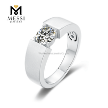 Anillos de hombre de plata de ley 925 chapados en oro de nueva calidad con moissanita