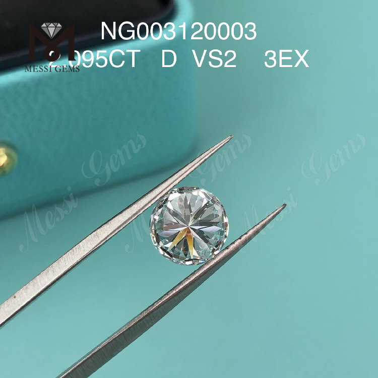 Diamantes de laboratorio redondos 2.095ct D VS2 EX Grado de corte