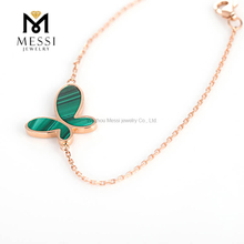 Pulsera de malaquita para mujer en oro rosa de 18 quilates, 14 quilates y 10 quilates