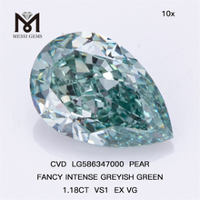 1.18CT VS1 EX VG FANCY INTENSO VERDE GRISICO Forma de pera Pera verde Cvd Diamante LG586347000