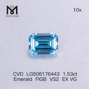 Diamante cultivado en laboratorio de talla esmeralda de 1,53 quilates Precio al por mayor de diamantes azules