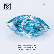3.36CT MQ AZUL INTENSO FANCY VS1 VG EX CVD Tienda Blue Diamond